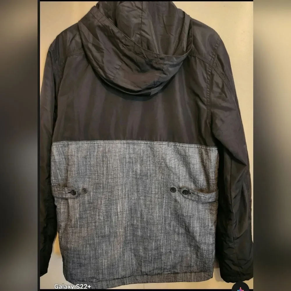 O47 Civil Society Men's Two-Tone Black and Gray Hooded Field Jacket - Picture 3 of 13